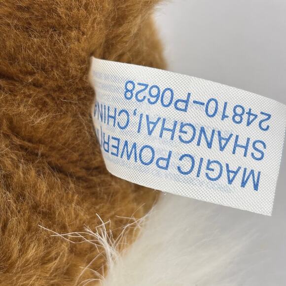 Kids of America Bunny Plush Brown White Crouching Rabbit Satin Bow 10 Inch - Picture 8 of 8